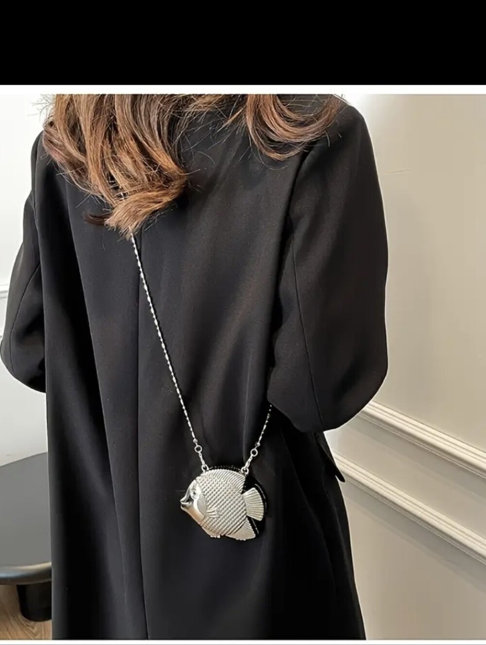 Silver Fish Mini Crossbody Purse